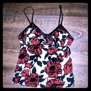 Candie's Red/Black Floral Spaghetti Strap Tank Top